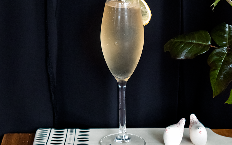 Elderflower champagne cocktail