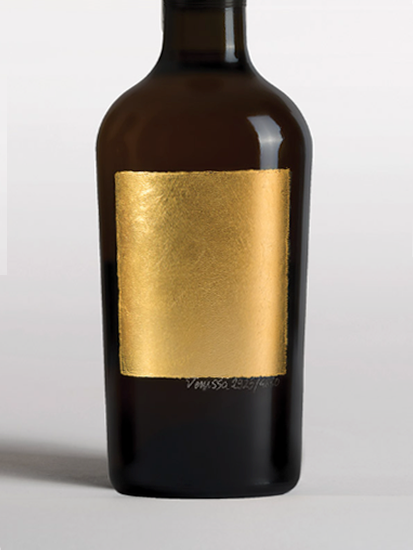 Bottle of Venissa Dorona Vintage 2010 with gold leaf label