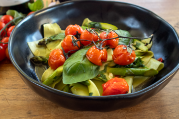 Pasta Verde with roasted tomatoes and basil feature image